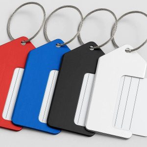 Aluminum Metal Luggage Tags with Steel Loops Set of 4 Heavy Duty Suitcase Labels with Privacy Shield for Airline Travel Travel Gear